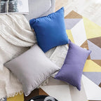 Jeanerlor Solid Cotton Linen Decoration Toss Throw Pillow Sham Cushion Case Special Pillow Cover Delicate Decorative Pillowcase for Children Kid Baby, 18"x18"(45 x 45cm), Silver Grey