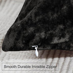 PHF Truly Velvet Throw Pillow Covers, 24"x24", No Insert, 2 Pack Color Gradient Cushion Covers, Ultra Soft Cozy Square Covers Shell for Luxurious Home Decorative, No Shedding, No Pilling, Black