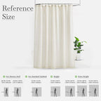 KGORGE Natural Linen Shower Curtain for Bathroom - Linen Blend Button Hole Semi Sheer Lightweight Waterproof Shower Curtains for Bathtub, 36 x 72 inches Long, Hooks Included