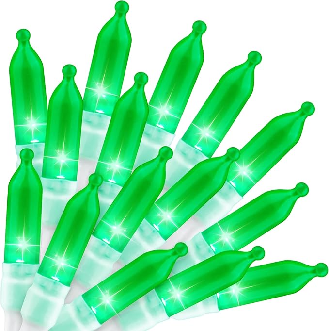 St. Patrick's Day Green Mini Lights, 8ft 20 LED Battery Operated String Lights with Timer, Christmas Tree Lights for Indoor Outdoor Bedroom Wedding Party Holiday Xmas Decoration