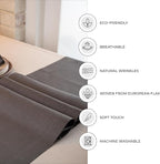 D'Moksha Homes Linen Charcoal Grey Table Runner 90 Inches Long - Classic Hemstitch 100% Pure Linen Dining Table Runner 14 x 90 Inch for Fall, Autumn and Halloween