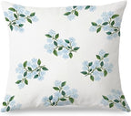 JINYO Rustic Blue Hydrangea Floral Pillow Covers 18x18, Blue Hydrangea Decor, Farmhouse Spring Flower Grandmillenial Pillow Covers for Home Bedroom Living Room, Cottagecore Room Decor