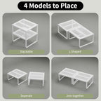 11" Wide Set of 2 Stackable Kitchen Cabinet Organizers Spice Racks,Office Desk Shelf Organizers Bookshelf Storage,Metal Carbon Steel