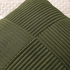 MIULEE Olive Green Corduroy Pillow Covers Pack of 2 Boho Decorative Spliced Throw Pillow Covers Soft Solid Couch Pillowcases Cross Patchwork Textured Cushion Covers for Living Room Bed Sofa 18x18 inch