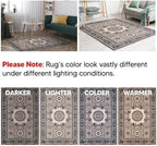 Keen Home Design 2x3 Rug - Machine Washable Entry Rug with Non-Slip Backing, Ideal for Enteryway, Kitchen, Bathroom, Laundry Room - Vintage, Easy Clean, Durable, Low Pile Rug - (2' x 3')