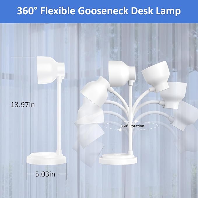 LED Desk Lamp for Office Home,Table lamp with Bluetooth Speaker&15W Wireless Charger,Desk Lamp for College Dorm Room,4 Brightness,Dimmable Table Lamp Eye Caring Reading Light(White)
