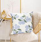 Decorative Throw Pillow Covers Set of 2 White Hydrangea Pillow Covers 16x16 inch Super Soft Short Plush Square Floral Throw Pillows,Farmhouse Outdoor Pillow Covers for Couch Living Room