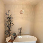 Mini Hemp Rope Woven Pendant Light Woven Light Fixture Boho Chandelier Light Fixture Wicker Pendant Light Rattan Light Pendant Dome Wicker Chandelier for Bedroom Kitchen Island(Bulb Incl.)