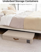 StorageWorks 2-Pack Large Under Bed Storage Bins with Lids, Underbed Storage Containers with Handles and Label Holder, Closet Organizer for Clothes, Blankets, Sweater
