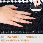 Black Bathroom Rugs 20x31, Non Slip Washable Bath Mats,Super Soft Microfiber Bathroom Mats, Plush Fluffy Absorbent Bath Rugs for Sink Tub Basin Shower Floor