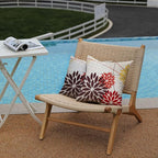 Red Brown Outdoor Pillow Cover 18X18 Inch Set of 2 Outdoor Waterproof Fall Floral Brown Decorative Pillowcase Decor for Couch Patio Funiture Garden Print Polyester Cushion Cover 01K18