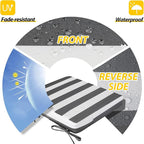 AAAAAcessories Outdoor Seat Cushions for Chairs, Waterproof, Fade-Resistant Patio Furniture Replacement Cushions, 20" x 20" x 3", Set of 2, Gray Cabana Stripe