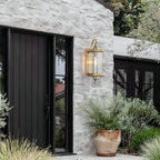 Milaii Copper Exterior Wall Light 20" H Outdoor Light Fixture Waterproof Wall Sconce Oil Rubbed Brass Porch Light with Clear Glass Lantern Wall Mount Lights for House Garage Patio Aisle