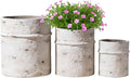 Yundu Concrete Planter Set of 3, 14.5 & 12 & 10.2 inch Plant pots, Modern White Concrete Planter with Drain Hole, Office and Home Décor, Indoor and Outdoor Décor