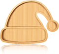 AWIZOM Christmas Hat Wooden Serving Tray Christmas Bamboo Platter Santa Hat Shape Wooden Charcuterie Board Wood Snack Dish Plate for Xmas Holiday Housewarming Present,14.17x10.79x0.59 Inch
