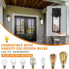 JYZ Dusk to Dawn Outdoor Wall Sconce Lighting, Exterior Outdoor Wall Mount Lantern, Waterproof Anti-Rust Porch Light Fixture, Modern Contemporary Outside Lamp for House Front Door Garage Patio Deck