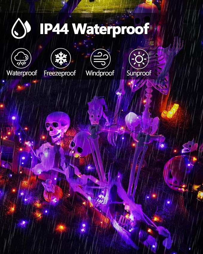 Smart Color Changing Halloween Lights, 206FT 600LED App Control RGB LED String Light with Remote & Timer, Music Sync Multiple Modes Twinkle Christmas Tree Light Waterproof Halloween Decorations