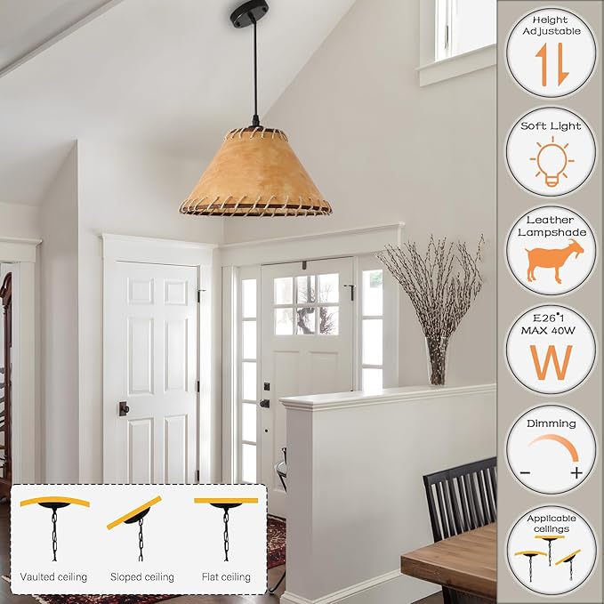 3 Pack Farmhouse Style Industrial Pendant Light,Empire Shape Chandelier,Kitchen Island Vintage Barn Hanging Pendant Lighting,Hanging Lighting Fixture Over Sink for Dining Room