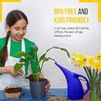 KP KOOL PRODUCTS 1/2 Gallon Watering Can – Small Blue Plastic Watering Can for Indoor & Outdoor Plants, Garden Use – 1 Pack