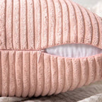 MIULEE Pink Corduroy Pillow Covers Pack of 2 Boho Decorative Spliced Throw Pillow Covers Soft Solid Couch Pillowcases Cross Patchwork Cushion Covers for Living Room Bed Sofa 20x20 inch Valentines Day