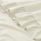 KKJIAF Ruffle Pillow Cases King Size Set of 2, Ruffled Pillow Covers with Envelope Closure, Wrinkle Resistant Ruffled Pillow Shams 20" x 36", Beige