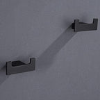 RANDOM Black Double Towel Hook SUS304 Stainless Steel Towel Hooks for Bathroom Wall Mounted Coat Hooks Heavy Duty Wall Hook Square Hand Towel Holder Matte Black Robe Hook.96009-8MB-2