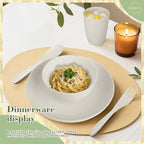 Wrova Wheat Straw Dinnerware Sets of 20,Dishwasher Safe Kitchen Plates and Bowls Sets,Camping Dishes Sets Contains Dinner Plates,Cereal Bowls,Drinking Cups and Flatware.(Beige)