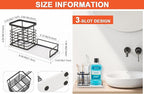 HarJue Toothbrush Holder, Luxurious Metal Toothbrush Toothpaste Holder with Marble Base for Bathroom, Multi-Slots Openwork Design, Bathroom Accessory for Storage and Organizer (Large, Matte Black)