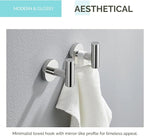 Bath Towel Hook 2 PCS, Angel Simple SUS304 Stainless Steel Kitchen Bathroom Towel Holder, Round Robe Hook Wall Mounted, Polished Chrome