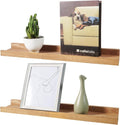 Floating Shelves Wall Mounted, Solid Oak Wood Shelf for Decor and Storage, Natural Picture Ledge for Bedroom Bathroom Living Room Kitchen, Natural Color, 20 * 4 * 1.5, Set of 2