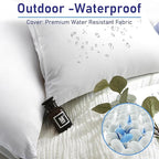 Pack of 4 12x20 Outdoor Pillow Inserts, Water Resistant Throw Pillow Inserts, Outdoor Lumbar Pillow for Patio, Furniture, Sofa, Bed, Living Room, Garden Decorative Waterproof Pillow Inserts