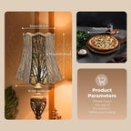 Etched Court Style Metal Lamp Shade, Large Upper and Lower Wave Lampshade with Forest Tree Pattern, 10"Top x 16" Bottom x 14.75" High, lron Cover shade for Table Lamps, Floor Lamps (Bronze & Gold)