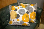 CAPSCEOLL 2PCS White Zipper Pillow Cases 20X20Inch Stripe Yellow Gray Abstract Black Circle Geometric Pillow Cover for Bedroom Sofa Living Room