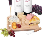 Miicol Wood Charcuterie Board, Monogram Cheese Board 10 Inch, Personalized Initial Cutting Board with Spreader, Unique Housewarming Gift, Ideal for Kitchen, Home, Letter R