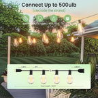 Outdoor String Lights 400FT(4x100) Patio Lights with 208 (8 Spare) Shatterproof Bulbs, String Lights for Outside Waterproof Hanging for Party,Wedding,Yard, Porch, Bistro, 2200K, Black Cord
