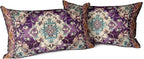 Snycler Boho Throw Pillow Covers 12x20 inch Set of 2 Boho Rug Carpet Double Sided Pattern Cotton Soft Pillow Case Cushion Cover Pillowcase for Couch Sofa Bed Decorative (Purple)