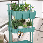 5 Pack Hanging Cup Holders, Multipurpose Rolling Cart Accessories Utility Cart Accessories for Art Craft Supplies, Space Saving Hanging Storage Basket Pencil Holder Makeup Organizers (Blue)