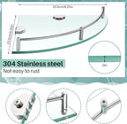 Crowye 2 Pcs Corner Shower Shelf 2-tier Glass Corner Shelf Stainless Steel Wall Mounted Bathroom Organizer for Storing Shower Gel Shampoo Brush, 9.25 Inches