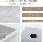 Koville Brazilian Natural Marble Cutting Board for Kitchen, 16x12inch Large Hand Crafted Marble Slab for Cheese, Charcuterie, Pastry Board - Wedding Gift, House Warming Gift