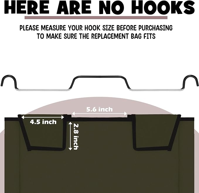 Bonuci 5 Pcs Laundry Sorter Replacement Bags Hamper Cart Removable Replacement Laundry Storage Organizer Bag Hamper Liner, No Hooks 14.76 x 8.66 x 21.65 Inch (Brown,Gray,Beige,Black,Green)