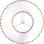 GO&SO 1 Pack White Linen Lampshades Natural Fabric Small Lamp Shades, 5"x9"x6.4" (Spider) with Stitched Brown Trim - Modern Rustic Bell Lamp Shades for Table Lamps, Wall Lamps, Bedroom, Living Room