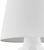BoutiqueRugs Navarro Boho Ceramic Bedside Table Lamp for Bedroom Nightstand and Living Room - Shade Cotton - White - 13" H