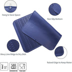 Silicone Dish Drying Mat for Multiple Usage,Easy clean,Eco-friendly,Heat-resistant Silicone Mat for Kitchen Counter or Sink,Refrigerator or Drawer Liner Navy Blue 4XL 32 inches x 18 inches