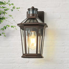 VIANIS Oil Rubbed Bronze Dusk to Dawn Motion Sensor Porch Light, Anti-Rust Aluminum Frame, Tempered Glass, 100% Weather Resistant, Easy Installation, Fits Standard E26 Bulbs