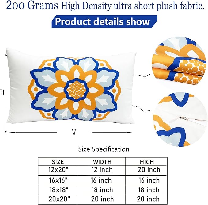 Decorative Throw Pillow Covers Set of 2 Dahlia Floral Pillow Covers 12x20 inch Super Soft Short Plush Square Throw Pillows,Farmhouse Outdoor Pillow Covers for Couch Sofa Bed Living Room