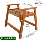 VaeFae Teak Shower Chair with Arms, 22" Shower Bench, Spa Bath Seat for Bathroom, Wooden Shower Stool for Inside Shower