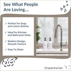 Countertop and Vanity Tray - Small 7.7” Silicone Tray for Soap Dispenser, Bathroom Trays, Dish Soap Trays for Kitchen Counter, Sink Caddy Sinks Organizer, Soaps Dish & Sponge Holder, White