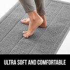 GORILLA GRIP Dirt Grabber Mesh Doormat, Low-Profile, Stain and Fade Resistant Heavy Duty Quick Dry Striped Doormats, Mats for Indoor or Outdoor Entry, Shoe Scraper, Garage Entrance Mat, 35x23, Gray