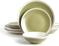 Rock Ridge Speckled Stoneware Dinnerware Set, 12 Piece, Beryl and Ivory