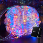 Solar Rope String Lights Outdoor 72Ft 200 Led Waterproof Solar Powered Fairy Lights with 8 Lighting Modes, Copper Wire PVC Tube Lights for Garden Wedding Christmas Party DIY Decor(Multicolor)